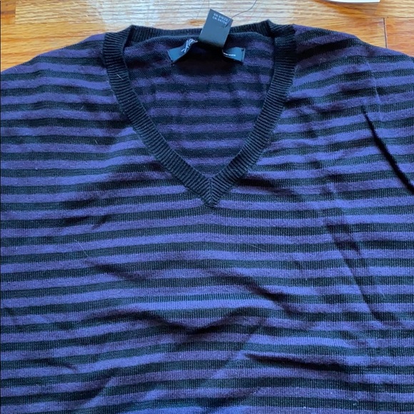 Kenneth Cole Purple/Black Striped Sweater - Picture 3 of 5